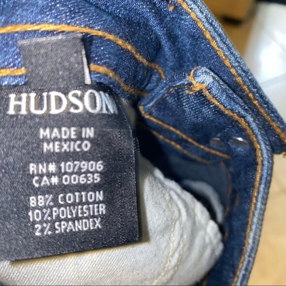 Hudson Malibu Capri Cropped Cuffed Hem Back Pocket Button Flap Jean Shorts - Picture 5 of 6